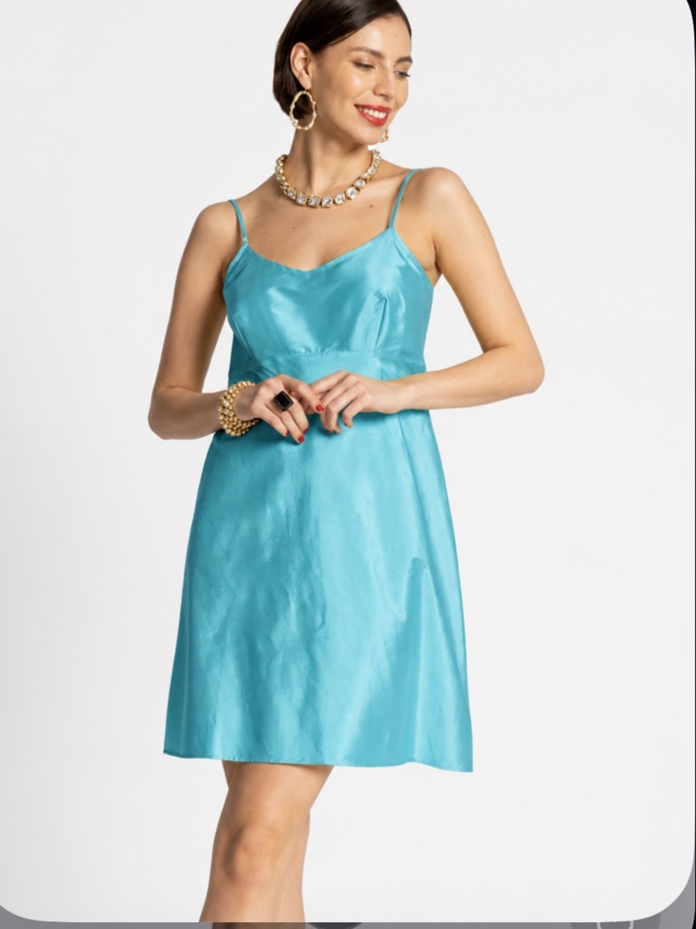 Nwt Frances Valentine
Slip Dress tulip blue summer party summer cocktail $220